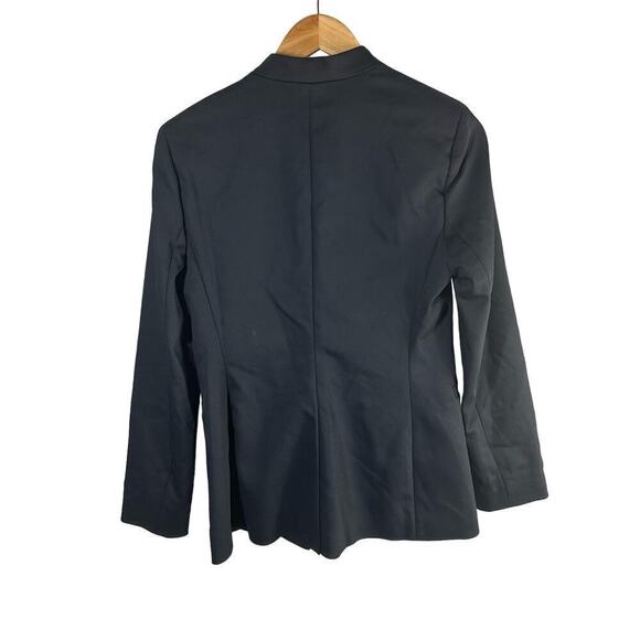 Alice + Olivia Classics Jerri Open-Front Collarless Blazer Size US 10 Black - Picture 4 of 14